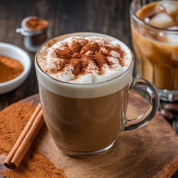 high protein coffee - cup of hot coffee and iced coffee